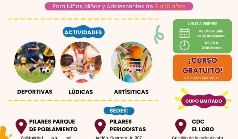 DIF Pachuca invita a participar en el curso “Verano ReCreativo” para niñas, niños y adolescentes